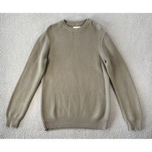 Pact Sweater Mens Medium Green Knit Organic Cotton Relaxed Crew Neck